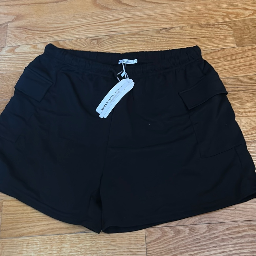 Chriselda Women’s Black Drawstring Shorts